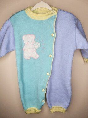 Vintage Bout'chou Baby Knit Romper — Multicolor, 6M